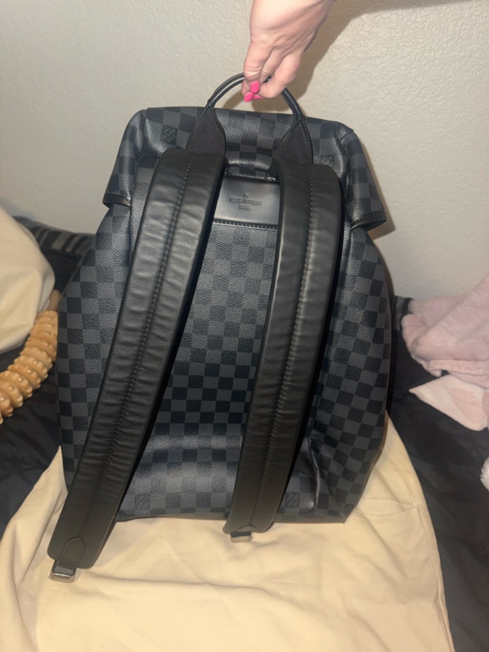 Louis Vuitton Black Checker Canvas Men's Backpack - Picture 3 of 3